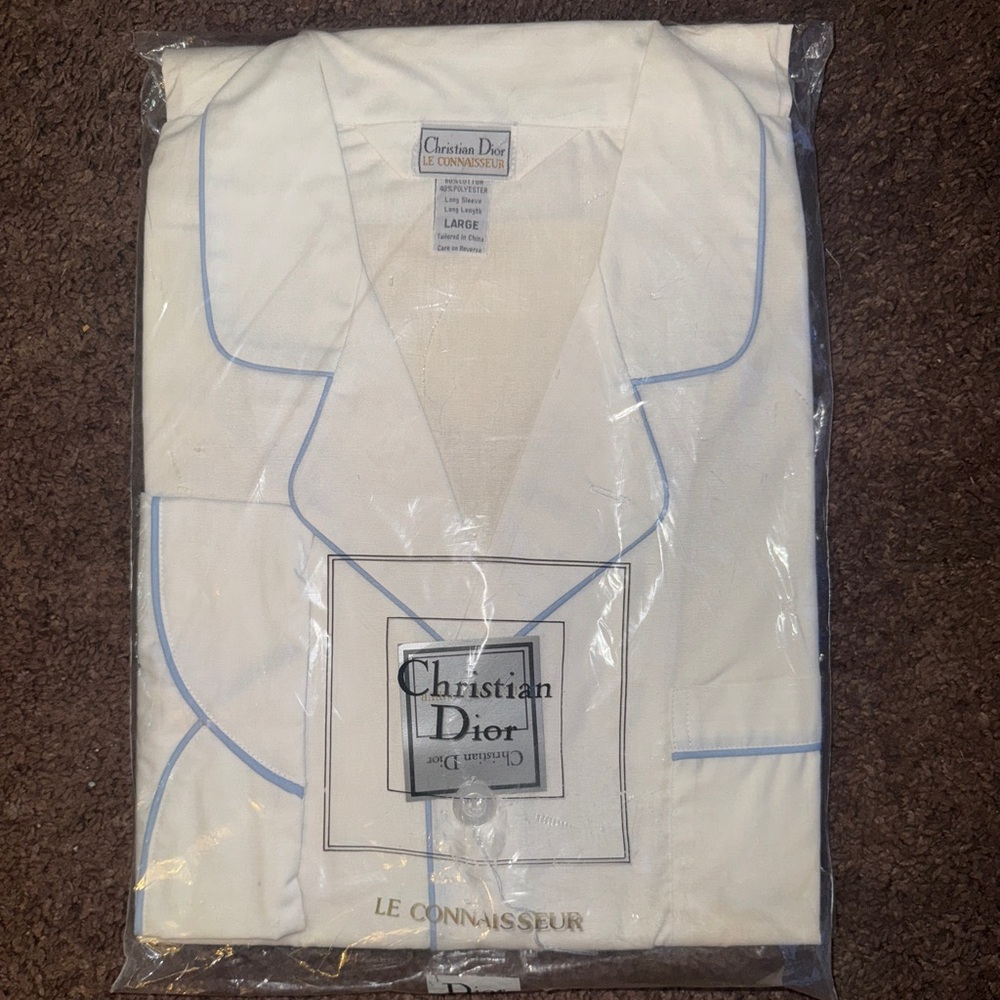 Christian Dior Le Connaisseur Blue and White Dress Shirt